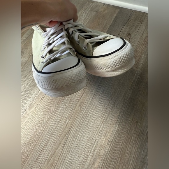 Converse All Star Platform Sneakers High Tops Sage Green White Size 6 Chucks - Picture 12 of 16